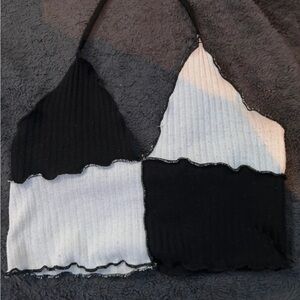 SHEIN Black and White Textured Top